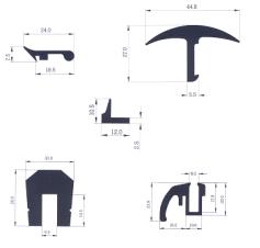 Different types of gaskets and profiles